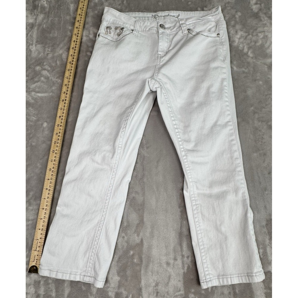 ND Weekend Jeans Women's 8 White‎ Straight Embroidered Pocket Pants